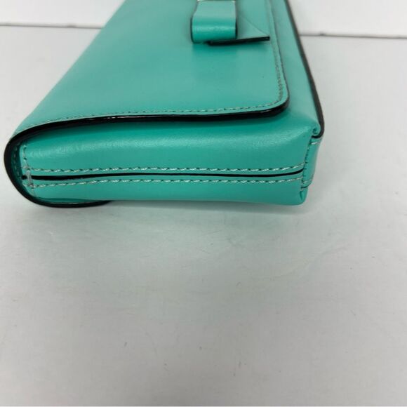 Kate Spade Keira Montford Park Smooth Givernyble Aqua Green/Blue Medium Clutch - Picture 7 of 15